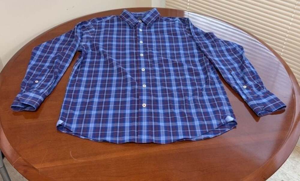 Cremieux Classics Men's Size M Blue Plaid Moisture Wicking Stretch Button Down